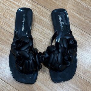 Jeffrey Campbell Black Floral Sandals